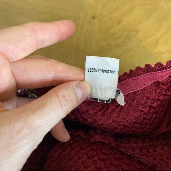 GLAMOROUS Maroon Bandage Strapless Midi Dress Size Large - Picture 10 of 10